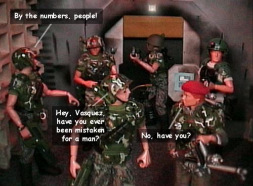 This whole scene was not part of the original storyboard. But as we were shooting, we realized we had all these Marines and no combat scene planned, so we added it on the fly