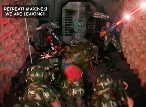 This whole scene was not part of the original storyboard. But as we were shooting, we realized we had all these Marines and no combat scene planned, so we added it on the fly