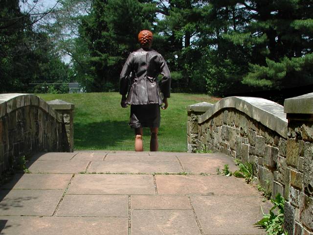This shot was achieved by shooting Tegan in front of the bridge, then the bridge alone. Click link to see the untouched photo.
