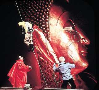 7. With the thieves in custody, Joe and Sarge put the jewel back.